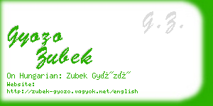 gyozo zubek business card